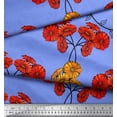thumbnail image 2 of Soimoi Georgette Viscose Fabric Leaves & Aster Floral Printed Fabric 1 Yard 42 Inch Wide, 2 of 3