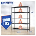 thumbnail image 3 of 5 Tier Wire Shelving 71"H, 1000LBS Heavy Duty Metal Shelves, Adjustable Pantry Shelves for Kitchen Garage, Black, 35.5"W x 13.8"D, 3 of 8