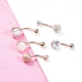 thumbnail image 2 of SmartBy 5Pcs/Set Navel Ring Short Anti-allergy Comfortable Zircon Belly Navel Piercing for Party, 2 of 6