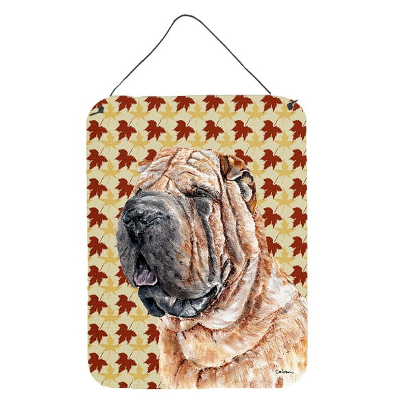 Shar Pei Fall Leaves Wall or Door Hanging Prints