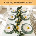thumbnail image 5 of Green Black Branches Round 15 Inch Placemats Set of 6, Botanical Dead Tree Birds HeatResistant Non Slip Place Mats for Dining Table, Wipeable Braided Kitchen Table Mats for Housewarming, 5 of 9