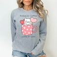 thumbnail image 3 of Cute Cats Fueled by Coffee Loved By Cats Valentine Sweatshirt, 3 of 10