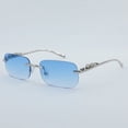 thumbnail image 1 of Gafas de sol cuadradas decorativas sin marco de color para hombres y mujeres, gafas de sol retro de metal, 1 of 6