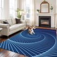 thumbnail image 4 of 8x10 Washable Area Rug, Abstract Non-Slip Extra Large Rectangle Rug for Living Room Bedroom, Blue Stripe Geometric Swirling Shape Modern Art Indoor Floor Mat for Home Decor, 4 of 9
