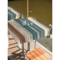 thumbnail image 2 of Square Outdoor Tablecloth with Umbrella Hole Teal Boho Stripes Outside Table Cloth Waterproof Patio Table Cover Modern Bohemia Brown Beige Texture Zipper Tablecloths for Picnic Camping 54x54 Inch, 2 of 8