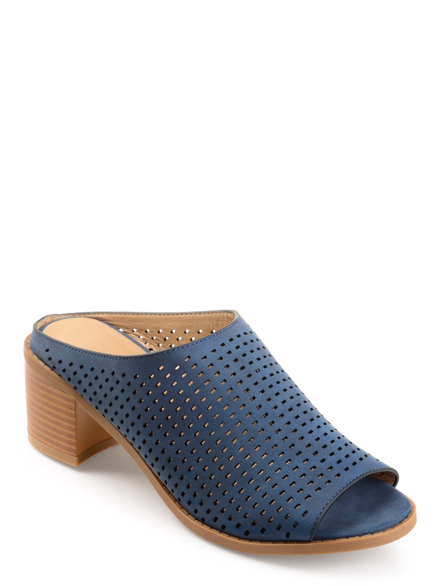 Brinley Co. - Womens Faux Nubuck Open-toe Perforated Mules - Walmart ...