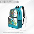 thumbnail image 7 of ZIATUBLES Dinosaur Leaf Print Clear Backpack Heavy Duty, Fabric & PVC Transparent Backpack with Front Pockets & Side Mesh, See Through Bookbag for School College Security, 7 of 7