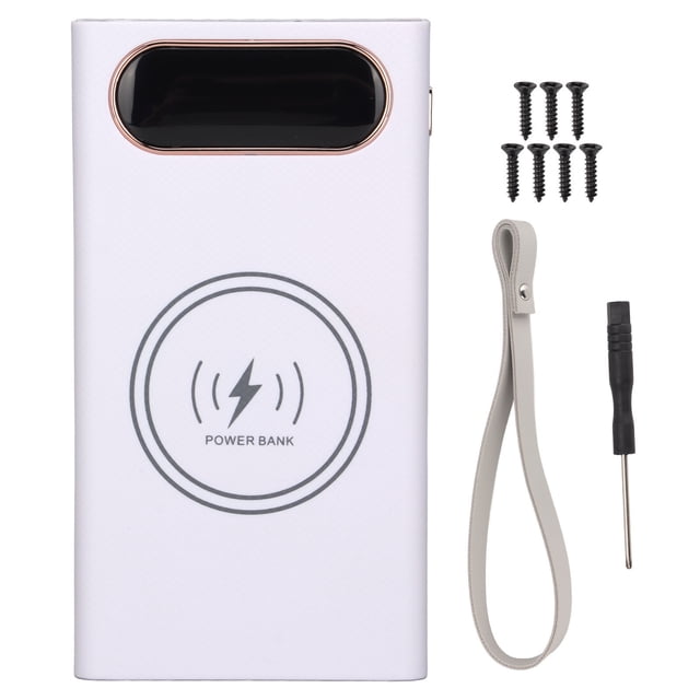 Dual USB Charging Box Shell, ABS 12 Battery Case Lightweight Plug And Play Accurate Large Capacity For Mobile Phones Black,White