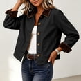 thumbnail image 5 of Womens Chore Coat Lightweight Button Front Contrast Point Collar Jacket Long Sleeve Work Casual Outerwear with Pockets, 5 of 7