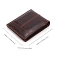 thumbnail image 2 of Cartera para hombre de piel auténtica, billetera plegable para hombre, tarjetero con ventana para identificación, caja de regalo, 2 of 6