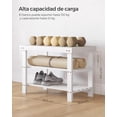 thumbnail image 3 of VASAGLE Banco Zapatero, Banco para Zapatos de Bambú, Organizador de Zapatos, Blanco, 3 of 5