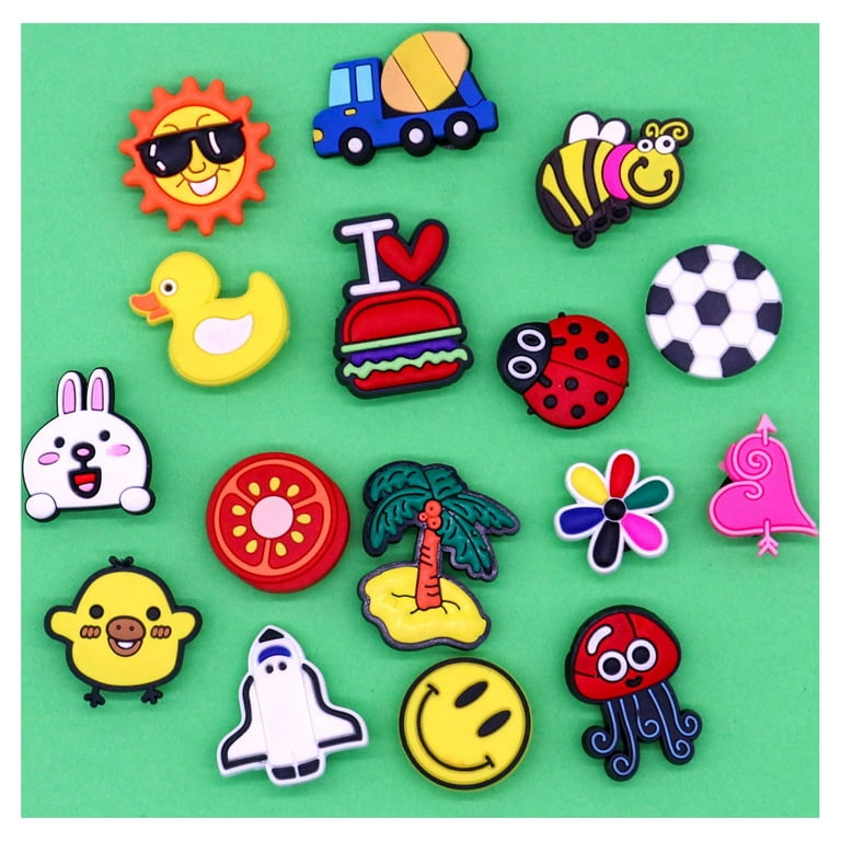 100+Mixed+PVC+Shoe+Charm+Lot+Different+Charms+Fit+for+Croc+Jibbitz+Wristband  for sale online