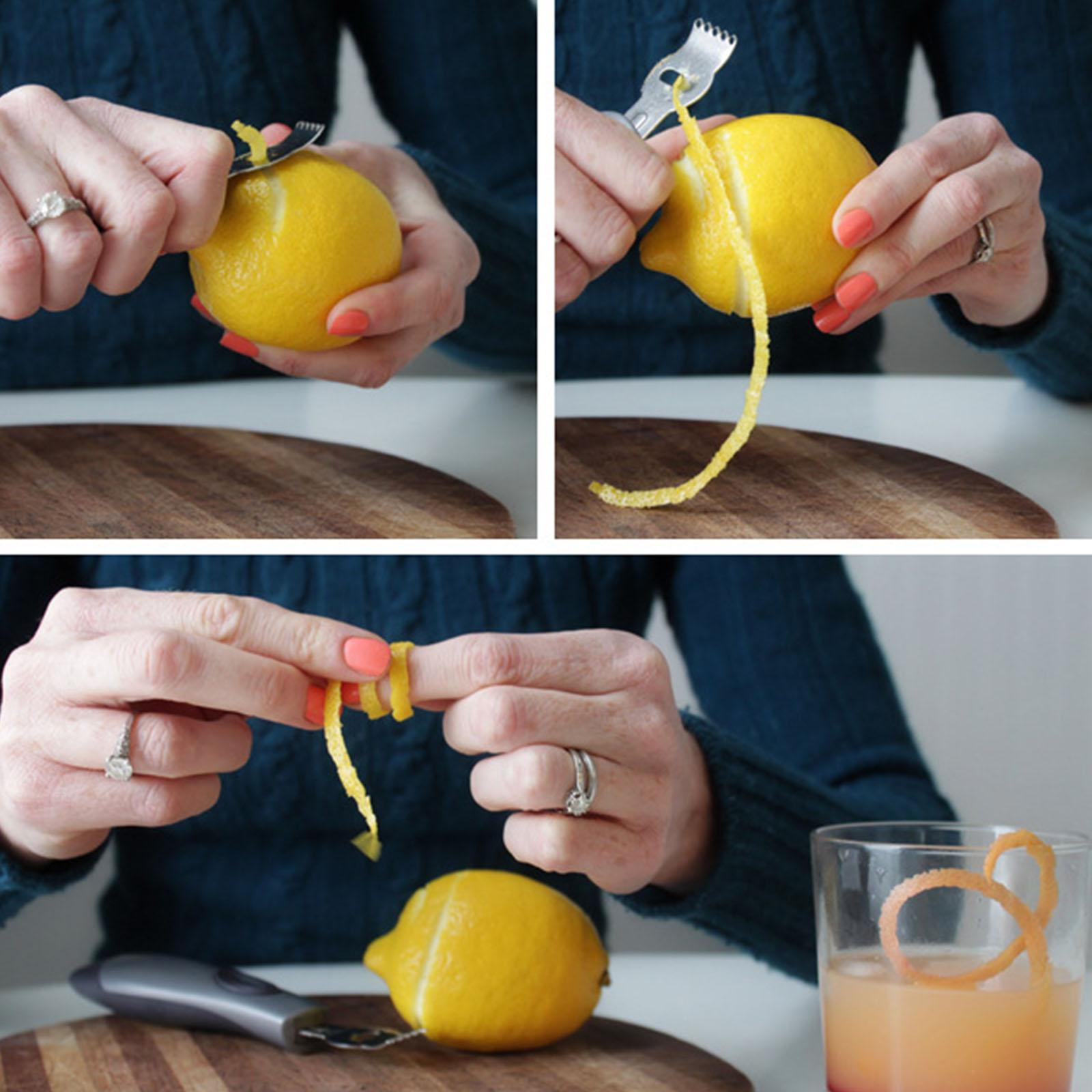WHOSEE Stainless Steel Lemon Zester Citrus Lime Orange Zest PeelingTool Fruit Peelers