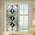 thumbnail image 3 of 1PC Window Privacy Film Decorative Frosted Glass Window Film, Lattice Pattern Sun Blocking Stained Glass Clings, Static Cling Removable Stickers for Home Door Coverings, 17.7" x 39.4", 3 of 9