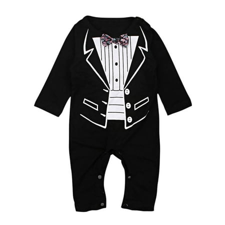 

Meihuid Newborn Baby Boys Gentleman Romper Suit Bowtie Tuxedo Jumpsuit Overall