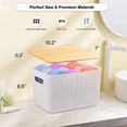 thumbnail image 2 of s Storage Bins with Bamboo Plastic Storage Containers with Stackable Storage Box：Storage Baskets for Organizing Desktop Closet Playroom Classroom Office (), 2 of 7