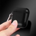 thumbnail image 6 of Airpods Case, AirPods Accessories Shockproof Durable Case Charging Cover Portable & Protective Silicone Skin Rubber Gummy Cover Carbon Fiber Black Case with Keychain for Apple Airpods 2 & 1, 6 of 6