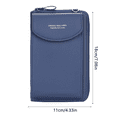 thumbnail image 4 of Cartera de cuero Bolso de hombro de cuero de PU Monedero Bolso bandolera Cartera Bolsa de almacenamiento para tarjetas de dinero, Azul oscuro sidaley AP001028-02, 4 of 7