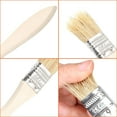 thumbnail image 4 of Paquete de 50 pinceles desechables de cerdas naturales de 1 pulgada con mango de madera para pintura acrílica, tintes, barnices, acuarelas, muebles, pegamentos, pintura mural y yeso., 4 of 5