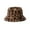 Leopard, variant on Women Winter Plush Bucket Hat Warm Solid Color Faux Fur Fisherman Cap