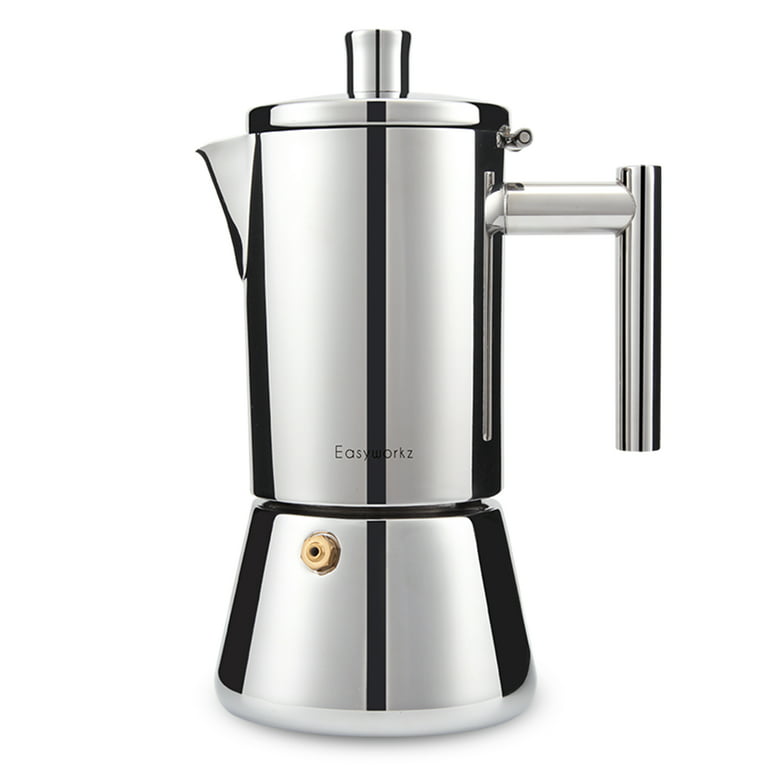 Stainless Steel Stove-Top Espresso Maker Coffee Pot Italian Moka  Percolator, Silver, 2 Cup 