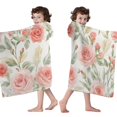 thumbnail image 4 of Pioneer Flower Floral Print Pattern Hooded Bath Towel，60"x35" for Ages 3 To 12 Kids, Quick Dry Lightweight Soft Microfiber Hood Beach Towel Cover Up for Kids, 4 of 7