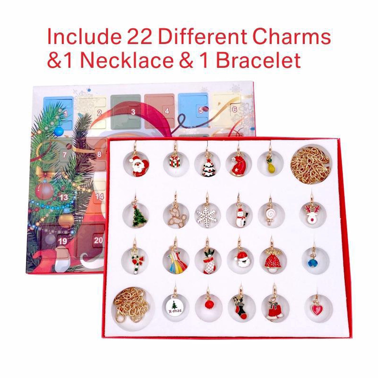 Asdomo Christmas Advent Calendar Bracelets Diy Jewelry Making Kit Gift For  Kids Teens Women - Walmart.com