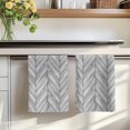thumbnail image 7 of Gray Wood Grain Kitchen Towels Set of 4, Retro Minimalist Geometric Art Absorbent Dish Towels for Kitchen, Microfiber Hand Towel, Quick Drying Tea Towel for Cleaning Decorative Dishcloths, 7 of 7