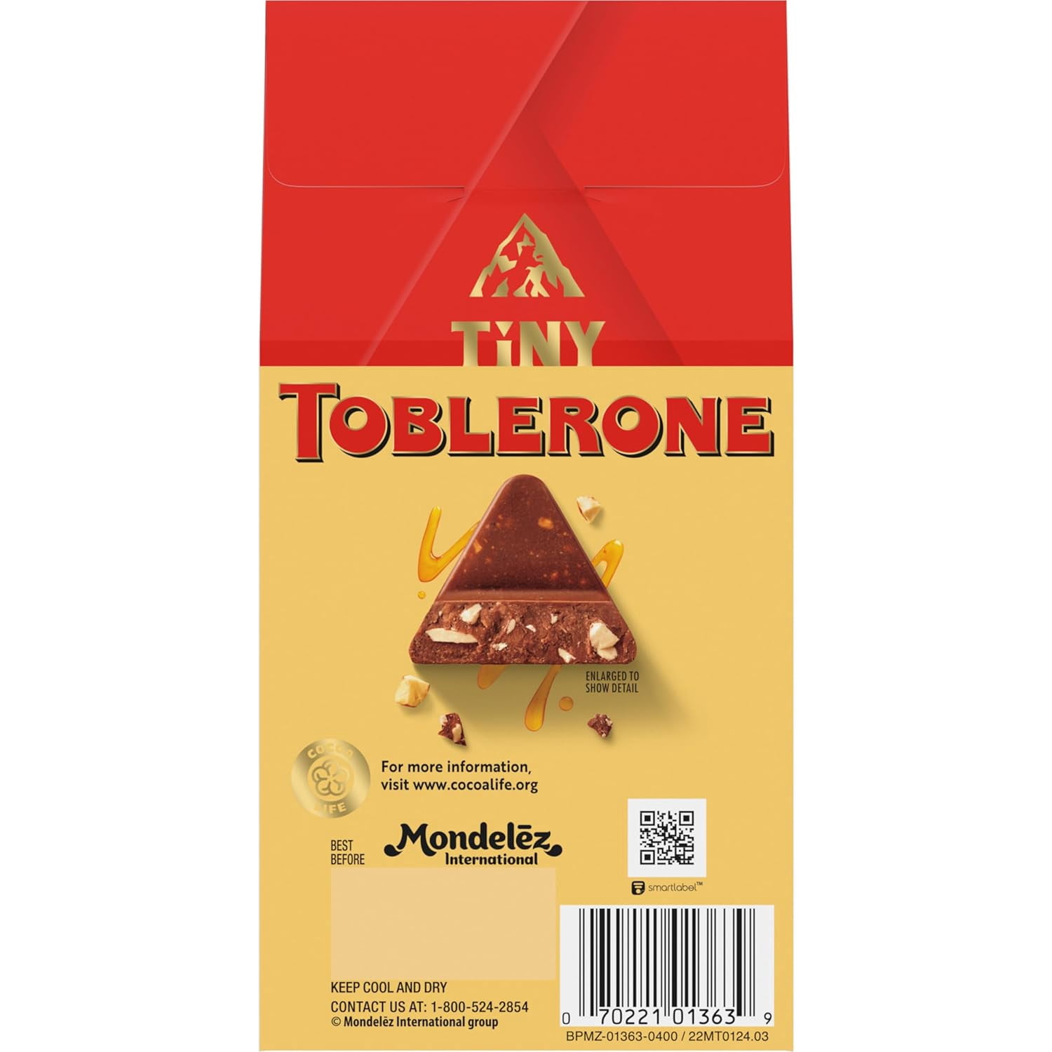 Tiny Toblerone Milk Chocolate Bars with Honey and Almond Nougat, 5.07 oz (18 Pieces)