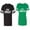 Men Black / Women Green, variant on Prince & Princess Matching Couple Cotton Jerseys (Men Black / Women Black) (Men S / Women S)