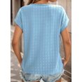 thumbnail image 4 of Weardear Womens Casual Tops Cap Short Sleeve T Shirt Round Neck Textured Fall Basic Shirt, 4 of 5