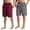 Red Plaid+White Plaid, variant on LANBAOSI Men's Plaid Sleep Shorts, Mens Cotton Pajama Shorts with Pockets and Drawstring, 2-Pack Size L