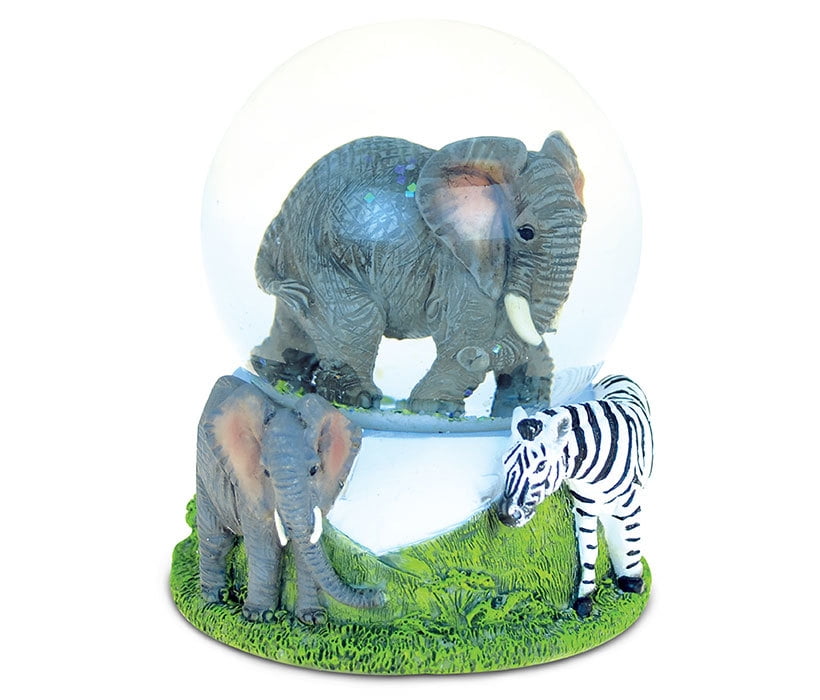 Puzzled Resin Stone Elephant Snow Globe (65mm), 3.5 inch Tall