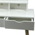 thumbnail image 3 of ViscoLogic Vogue Makeup Vanity Dressing Table with Removable Mirror | White, 3 of 4