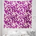 thumbnail image 1 of Abstract Tapestry, Square Mosaic Tiles Geometric Creative Ceramic Style Modern Pattern, Fabric Wall Hanging Decor for Bedroom Living Room Dorm, 5 Sizes, Dark Magenta Pale Pink, by Ambesonne, 1 of 1