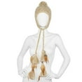 thumbnail image 2 of Womens Tan Knit Trapper Hat Pom Top & Braided Peruvian Feather Tassels, 2 of 2