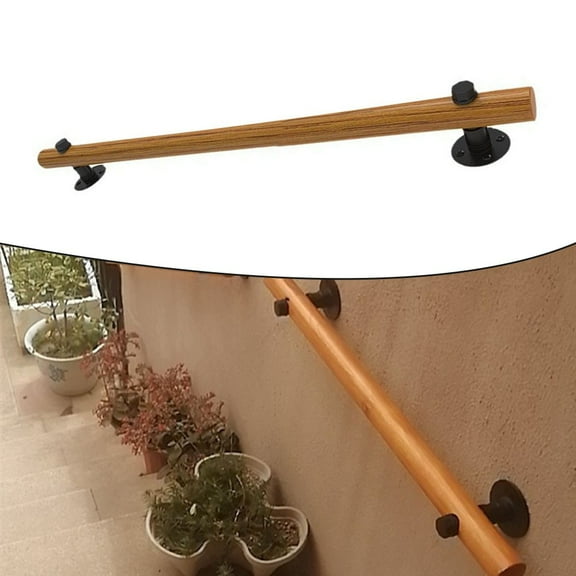 Pine Wood Handrail Stair Railing Wall Handrail Wall Stairs with Wall Bracket