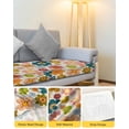 thumbnail image 4 of Vintage Boho Floral Couch Cushion Covers Stretch, Washable Sofa Seat Covers Individual Seat Cushion Sofa Slipcovers Yellow Pink Floral Bohemia Beige Couch Cover Furniture Protector S-1PCS, 4 of 7