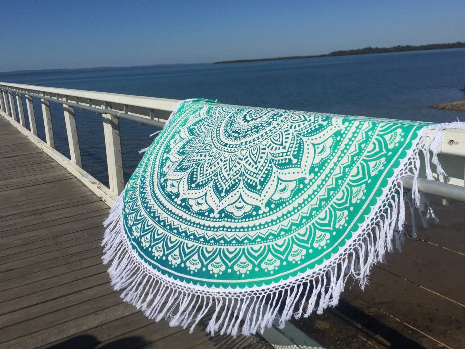 Ombre Mandala Roundie Tapestry Hippie Mandala Round Yoga Mat Beach Throw Blanket 