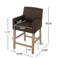 thumbnail image 3 of Christopher Knight Home Armga Fabric Upholstered Wood 26 inch Counter Stools (Set of 2) by  Brown/Weathered Natural, 3 of 5