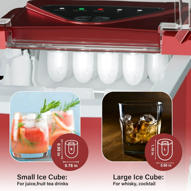Ice Makers Countertop, Self-Cleaning Function, Portable Electric Ice Cube Maker  Machine, 9 Pebble Ice Ready in 6 Mins, 26lbs 24Hrs with Ice Bags and Scoop  Basket for Home Bar Camping RV(Black) 