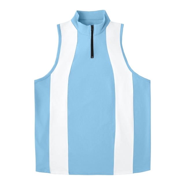 pstuiky Camiseta sin mangas para hombre, Camiseta deportiva elástica de color liso con cremallera para hombre, ideal para el tiempo libre y el fitness. Chaleco de hombre xxl