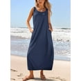 thumbnail image 5 of TEMOFON Womens Summer Dresses Scoop Neck Sleeveless Casual Flowy Sundresses Dress with Pockets Maxi Dresses, 5 of 9