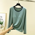 thumbnail image 2 of Womens Long Sleeve Pajama Top Built In Support Yoga Comfort Tee Soft Casual Layer, 2 of 8