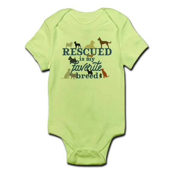 CafePress - Rescued Is My Favorite Breed - Baby Light Bodysuit