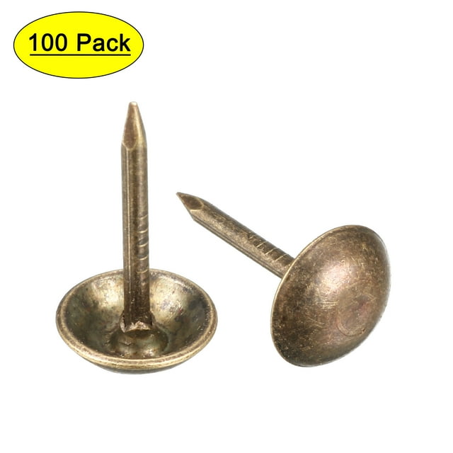 Uxcell Clavos de Pulgar Redondos de 0.28 pulgadas de Diámetro y 0.51 pulgadas de Altura Tono Bronce 100 Paquete