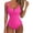 Hot Pink #018, variant on Women Sexy Tummy Control One Piece Swimsuits V Wired Slimming Bathing Suit Color Block Printed Swimwear Red L