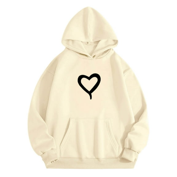 Big Boys Sweatshirts & Hoodies 12-13 Years White Hoodie Kids 14-16 Boys Hoodies & Sweatshirts for Kids Cozy Pullover with Heart Print Long Sleeve Pocket Hoodie for Casual Wear and Everyday Style