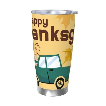 

Goofa Happy Thanksgiving Day for 20 oz Skinny Tumbler Stainless Steel Coffee Mug Slim Vacuum Insulated Travel Cup Car Cup-Without Straw