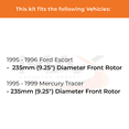 thumbnail image 2 of MAX Advanced Brakes - Front Brake Kit For 1995-1996 Ford Escort| Carbon Ceramic Brake Pad and Rotor Kit| Daily Driving Geomet Coated Brake Rotors, 2 of 9